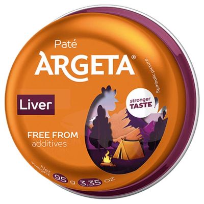 Argeta Premium Exquisite Liver Pate 14 cans of Excellent and Delicious Pate Natural Aroma Flavor Preservatives and Gluten Free Delicacy for gourmets, 95 g (Pack of 14)
