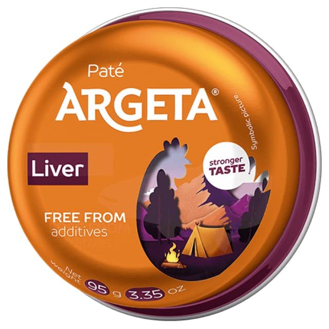 Argeta Premium Exquisite Liver Pate  14 cans of Excellent and Delicious Pate  Natural Aroma Flavor  Preservatives and Gluten Free  Delicacy for gourmets, 95 g (Pack of 14)