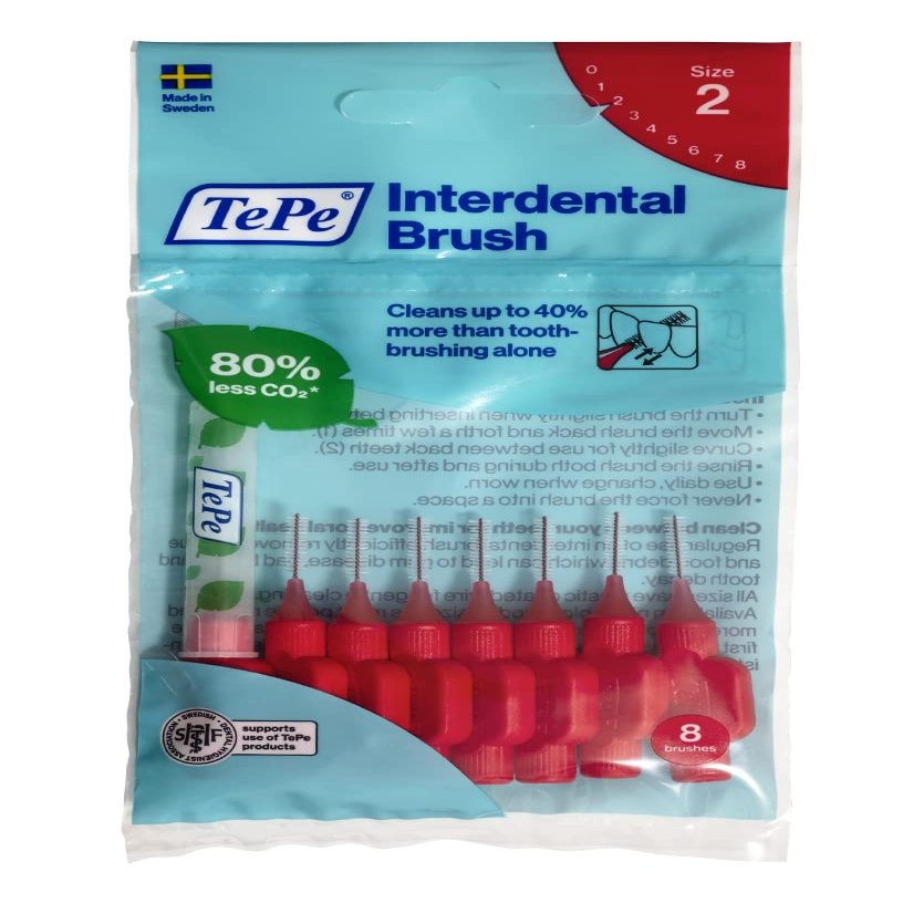 TePe 0.5 mm Size 2 Original Interdental Brush - Pack of 8