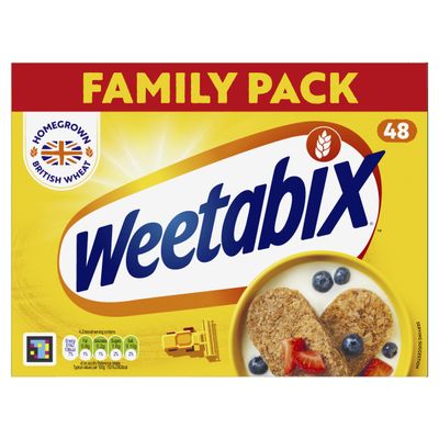 Weetabix Wholegrain Breakfast Cereal, Pack of 48 Biscuits Total