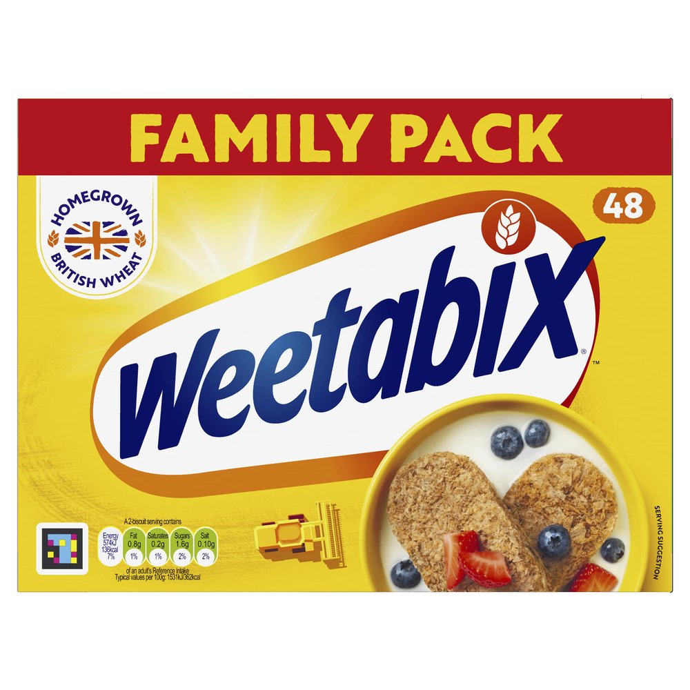 Weetabix Wholegrain Breakfast Cereal, Pack of 48 Biscuits Total