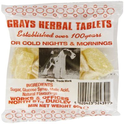 Grays Herbal Tablets - Each 60g Bags (12 x 60g Bags)