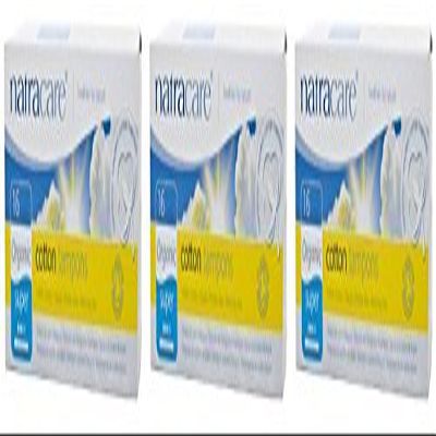 (3 Pack) Natracare Organic Applicator Tampons Super with Biodegrable Card Applicator | 16 Count x 3 (48 Tampons)