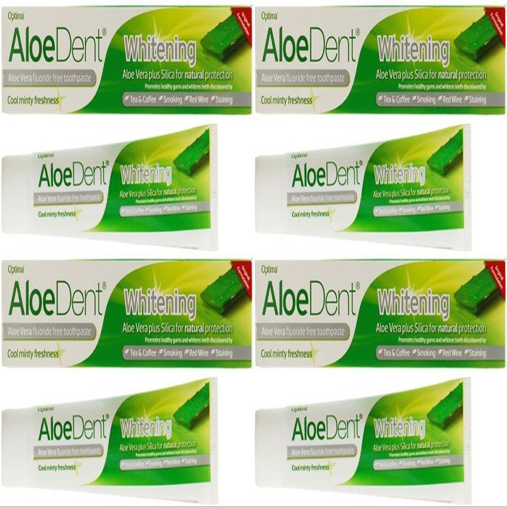 (4 PACK) - Aloe Dent - Whitening Aloe Vera Toothpaste | 100ml | 4 PACK BUNDLE