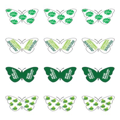 12 MacMillan Fundraising Butterfly Edible Wafer Paper Cake Toppers Decorations