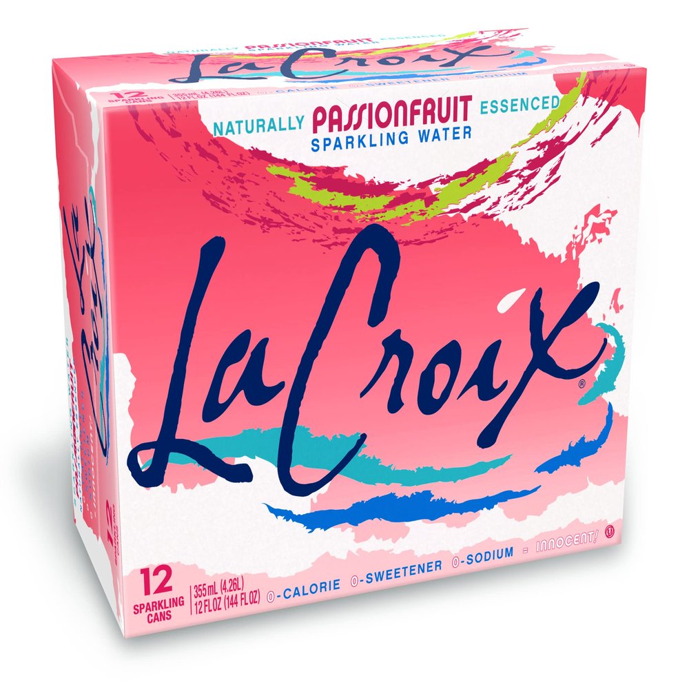 La Croix Naturally Essenced | 0 Calorie | 0 Sweetener | 0 Sodium | Passionfruit Sparkling Water 355ml (Pack of 12)