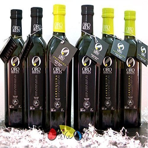 6 glass bottles (3 picual + 3 arbequina) - Oro Bailn Family Reserve - Extra virgin olive oil By Oliva Oliva Internet SL