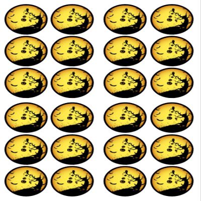24 Halloween #3 Edible Wafer Paper Cupcake Toppers/Decorations