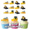 AK Giftshop Construction Vehicles Cake Decorations - Edible Cup Cake Toppers (Pack of 12) view 1