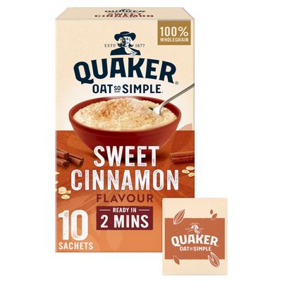 Quaker Oat So Simple Sweet Cinnamon Porridge, 10 x 33 g