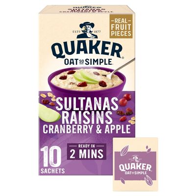 Quaker Oat So Simple Sultana Raisin and Apple Porridge, 10 x 38.5 g
