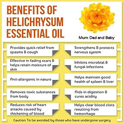 100% Pure Helichrysum - Pure Essential Oil - Everlasting 10ml with Anti-Tamper lid