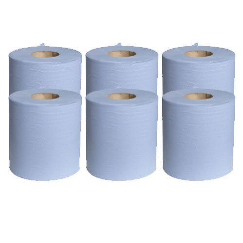 3 X 6 X Blue Paper Rolls - 2 Ply Embossed Centre Feed - Hand Towel - 130Metre (130m)
