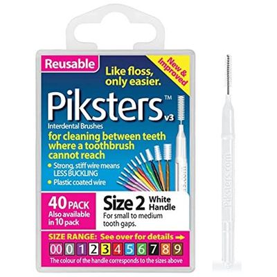 Piksters Interdental Brush Size 2 (40 Pack) by Pikster
