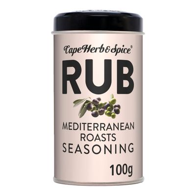 Cape Herb & Spice Rub Mediterranean Roasts Seasoning Condiment Made With Natural Ingredients, 100 g Tin (Pack of 1)