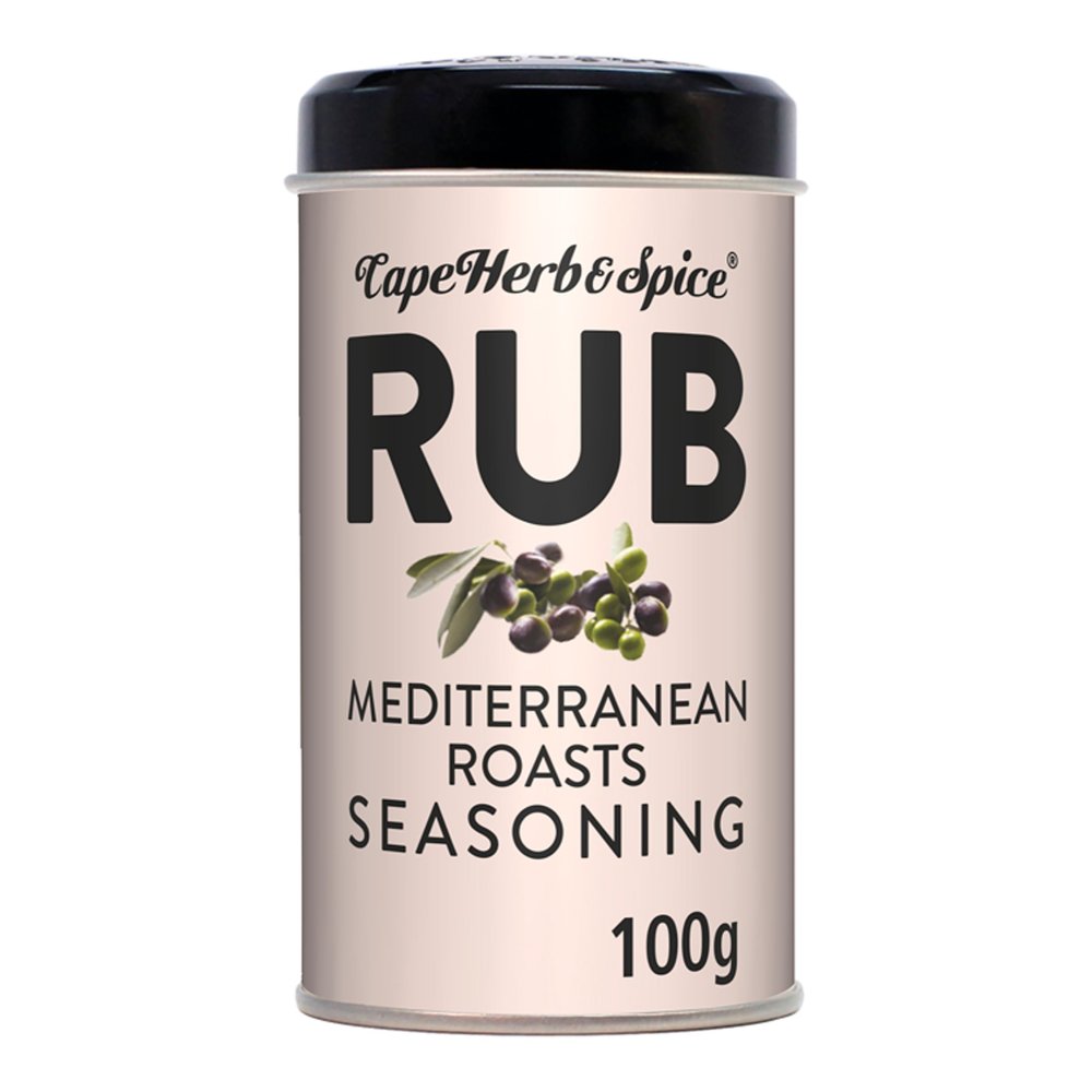 Cape Herb & Spice Rub Mediterranean Roasts Seasoning Condiment Made With Natural Ingredients, 100 g Tin (Pack of 1)