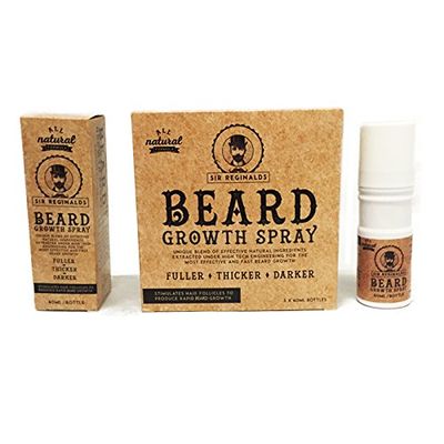 Sir Reginalds Beard Growth Spray - The Solution for the Perfect Beard - 100% Natural Formula - Fuller, Thicker, Darker- TRIPLE PACK