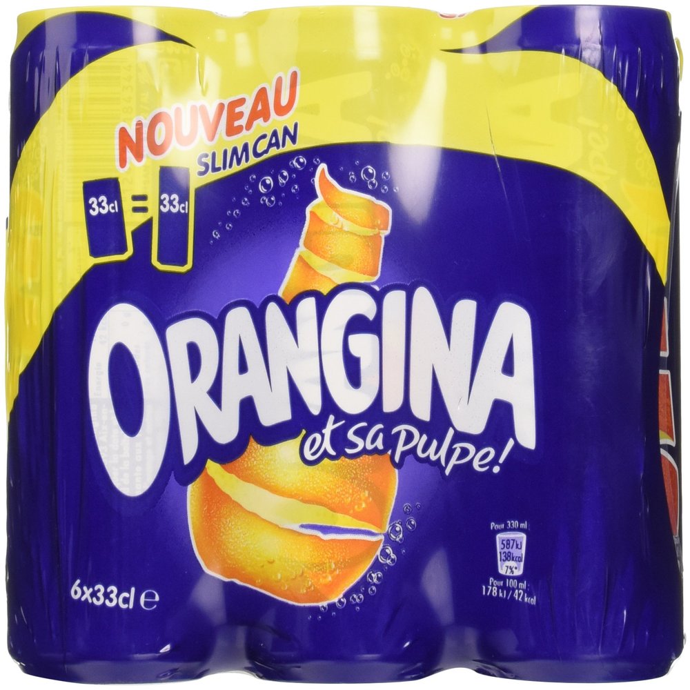 Orangina Sinas Cans 33cl Tray 24 Pieces Soft Drink