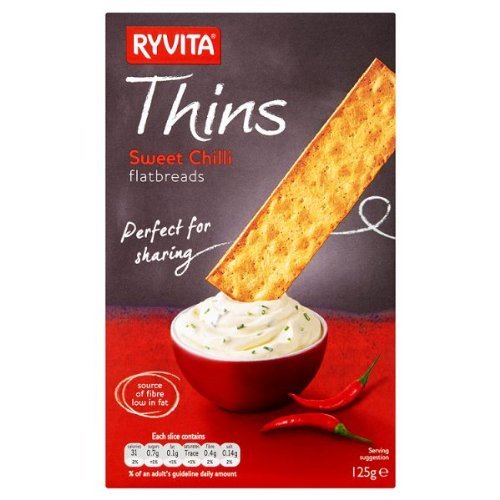 Ryvita Thins Sweet Chilli Flatbreads 125g (Pack of 6 x 125g)