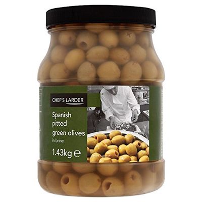 Chef's Larder Spanish Pitted Green Olives in Brine 1.43kg