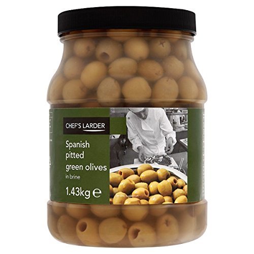 Chef's Larder Spanish Pitted Green Olives in Brine 1.43kg