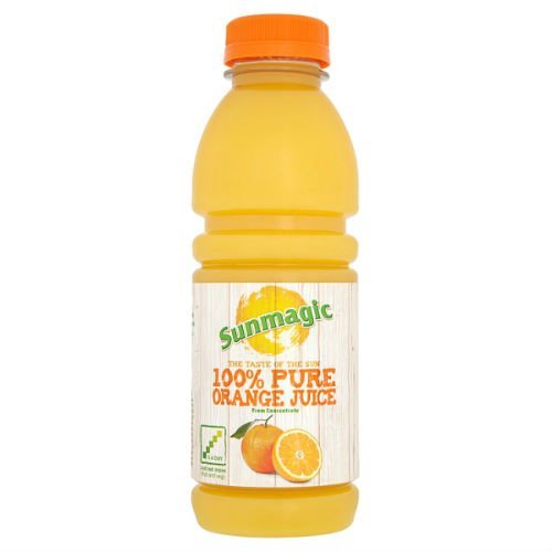 Sunmagic 100% Pure Orange Juice 500ml (Pack of 6 x 500ml)