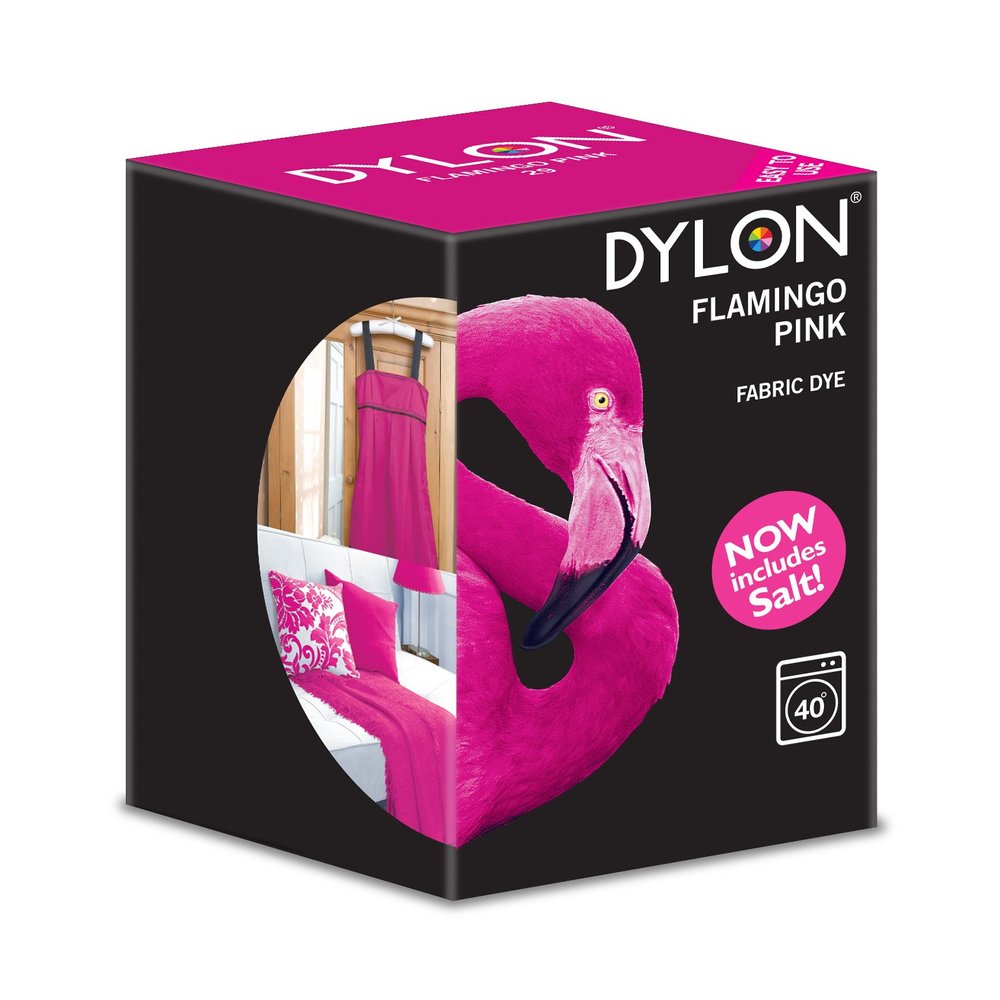 Flamingo Pink (29) Dylon Machine Dye Die 350g Clothes Fabric Dye (Includes Salt)
