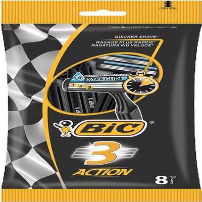 BIC 3 Action Men's Razor - Pack of 8
