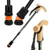 Flexyfoot Shock Absorbing Cork Handle Walking Stick - Improved Comfort, Improved Grip, Improved Safety  Colour: Black view 2