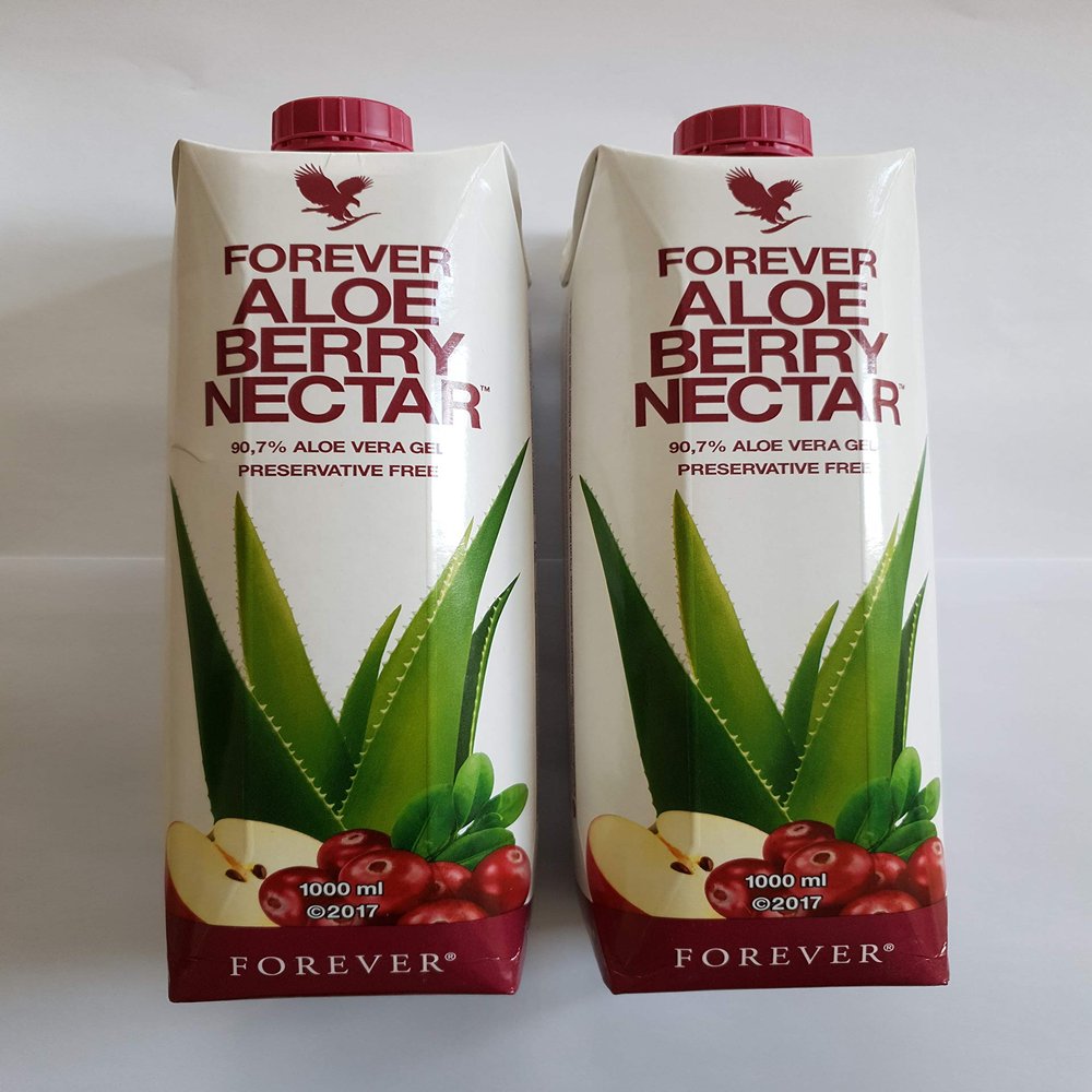 2 X 1 Litre New Sealed Forever Aloe Vera Nectar Berry Drink Gel