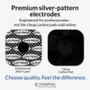 8 electrodes for Compex with silver pattern, 50x100mm with 2 SNAP connectors view 2