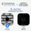 8 electrodes for Compex with silver pattern, 50x100mm with 2 SNAP connectors view 3