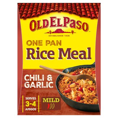 Old El Paso Mexican Chilli and Garlic One Pan Rice Meal Kit, 355g