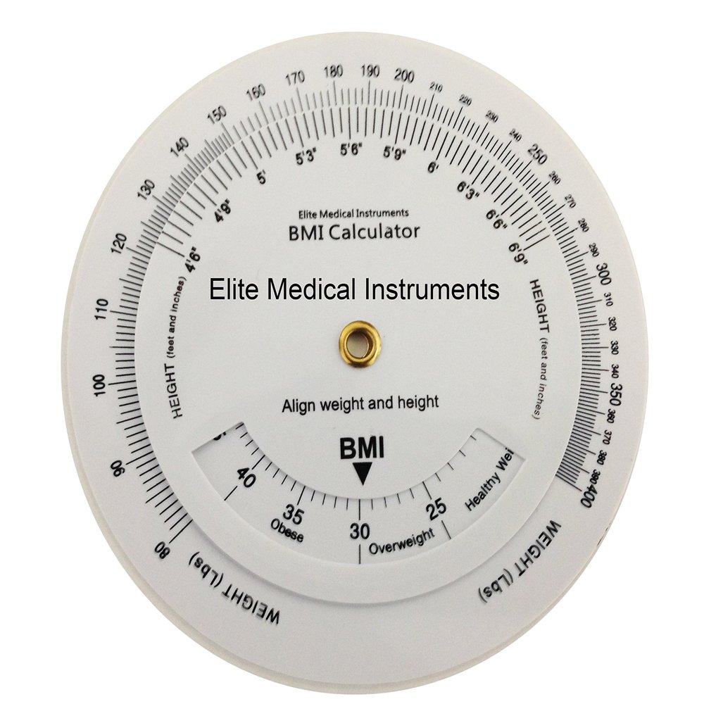 Elite Medical Instruments EMI Bmi Wheel Calculator 4.25 inch Single Sided Adult ECB-201