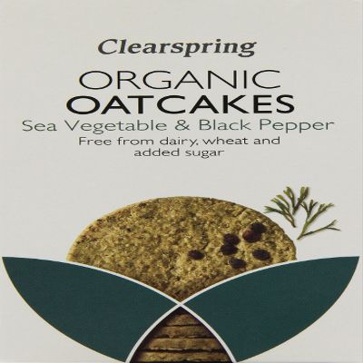 Clearspring Organic Sea Vegetable and Black Pepper Oatcakes, 200g (Pack of 5)