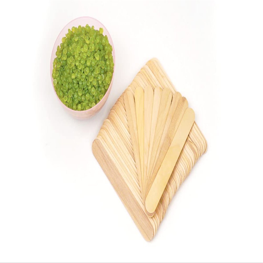 Huini 300 Count Salon Waxing Hair Removal Large Wooden Spatulas Wax Applicator 6 x 3/4in by HUINI