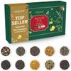 VAHDAM Top 10 Favourites Tea Sampler Set | Loose Leaf Tea (50+ Cups) | Tea Variety Pack with Green, Herbal, Black & Chai Brew | Vacuum Sealed For Freshness | Brew Hot & Cold view 1