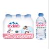 Evian Still Natural Mineral Water, 6 x 500ml view 1