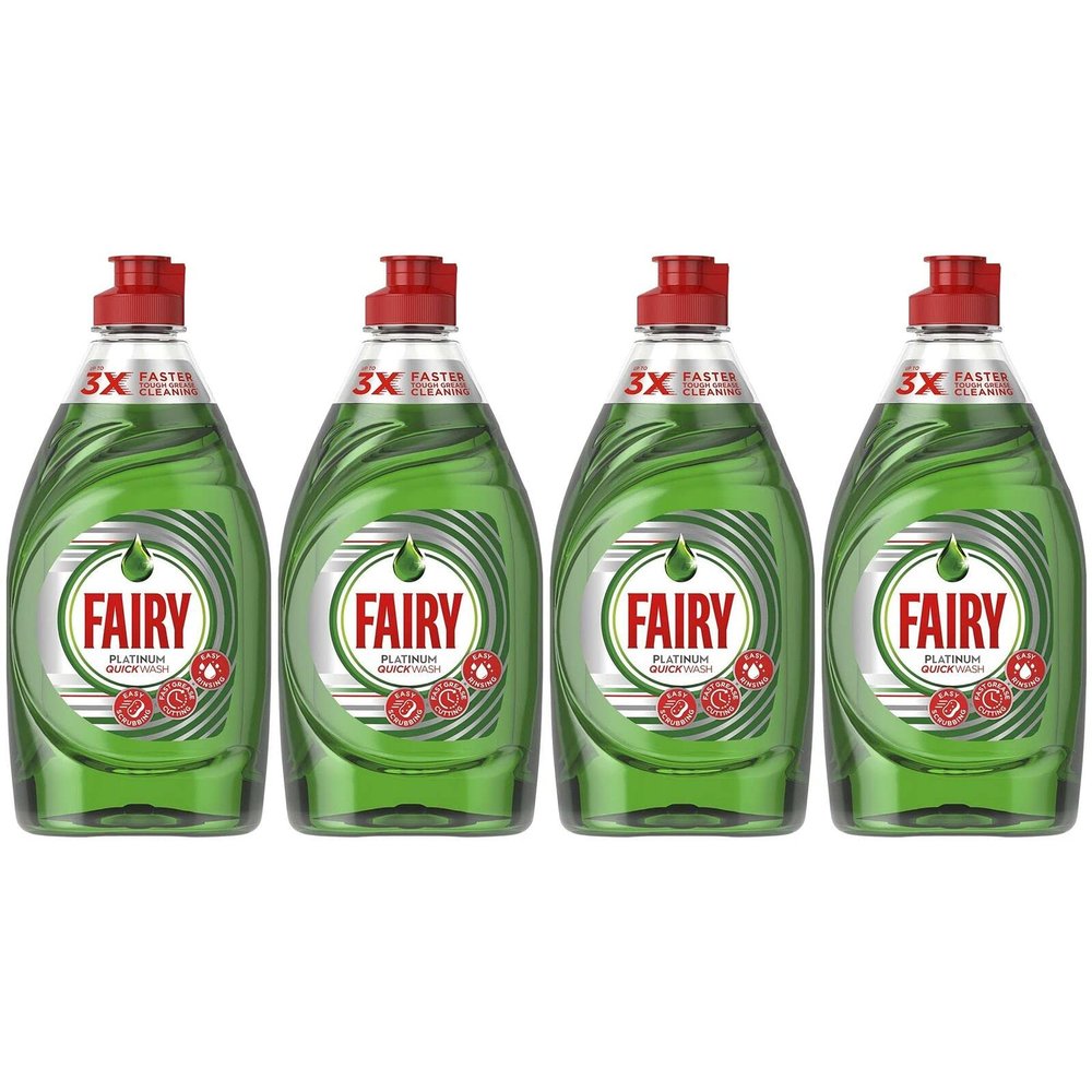 Fairy Platinum Quickwash Washing Up Liquid Original 383ml, 4 Pack