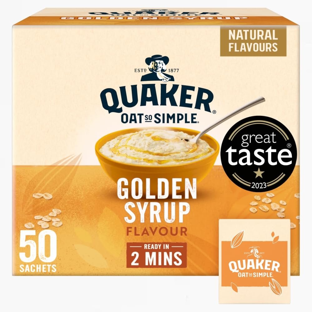 Quaker Oat So Simple Golden Syrup Porridge Sachets, 50 x 36 g