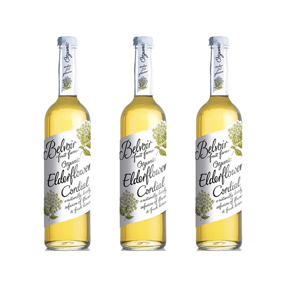 (3 Pack) - Belvoir - Organic Elderflower Cordial | 500ml | 3 Pack Bundle
