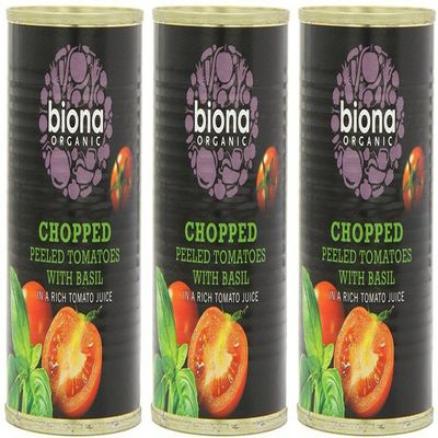 (3 PACK) - Biona - Org Chopped Tomatoes & Basil | 400g | 3 PACK BUNDLE