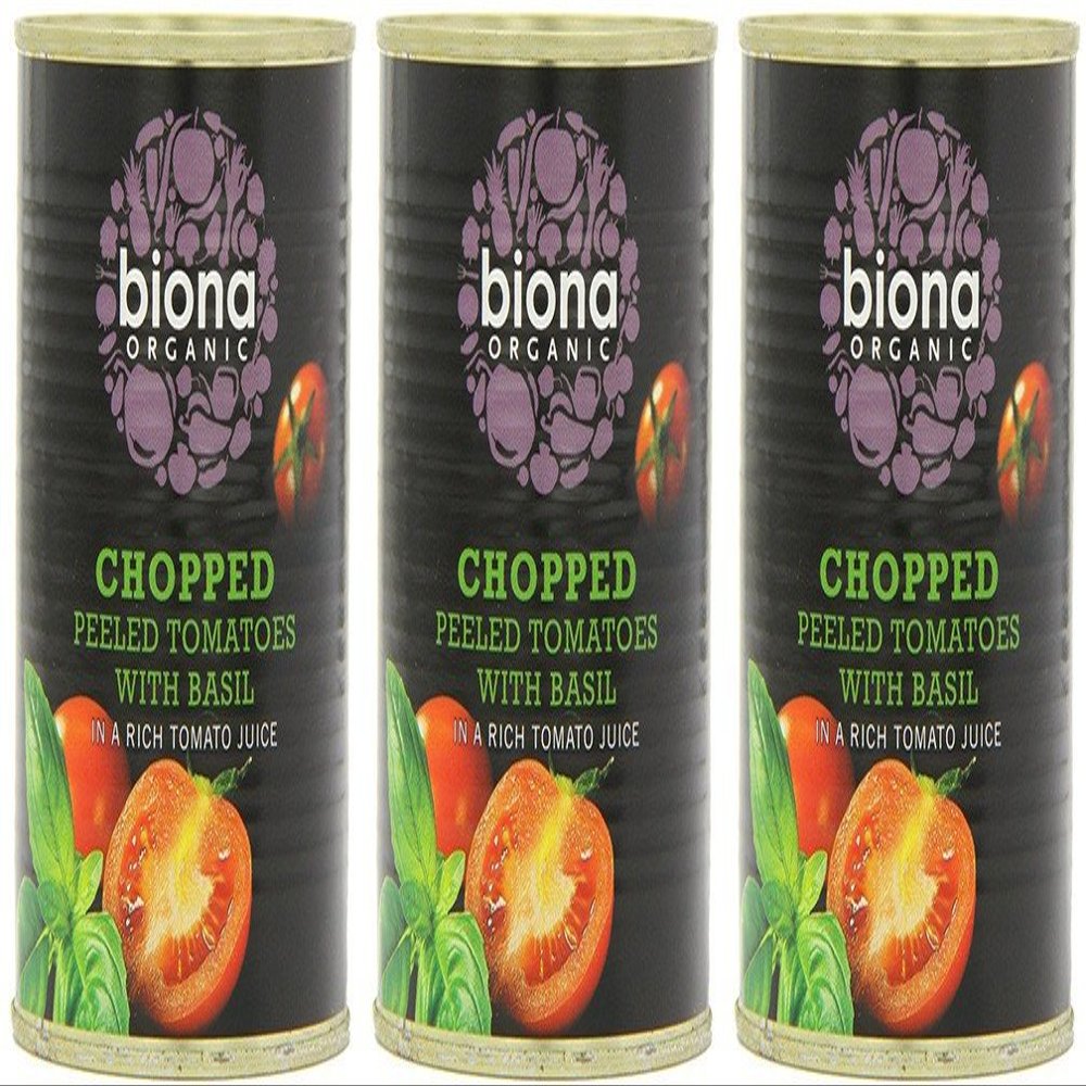 (3 PACK) - Biona - Org Chopped Tomatoes & Basil | 400g | 3 PACK BUNDLE