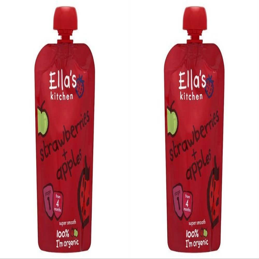 (2 Pack) - Ellas Kitchen - S1 Strawberries & Apples | 120g | 2 PACK BUNDLE