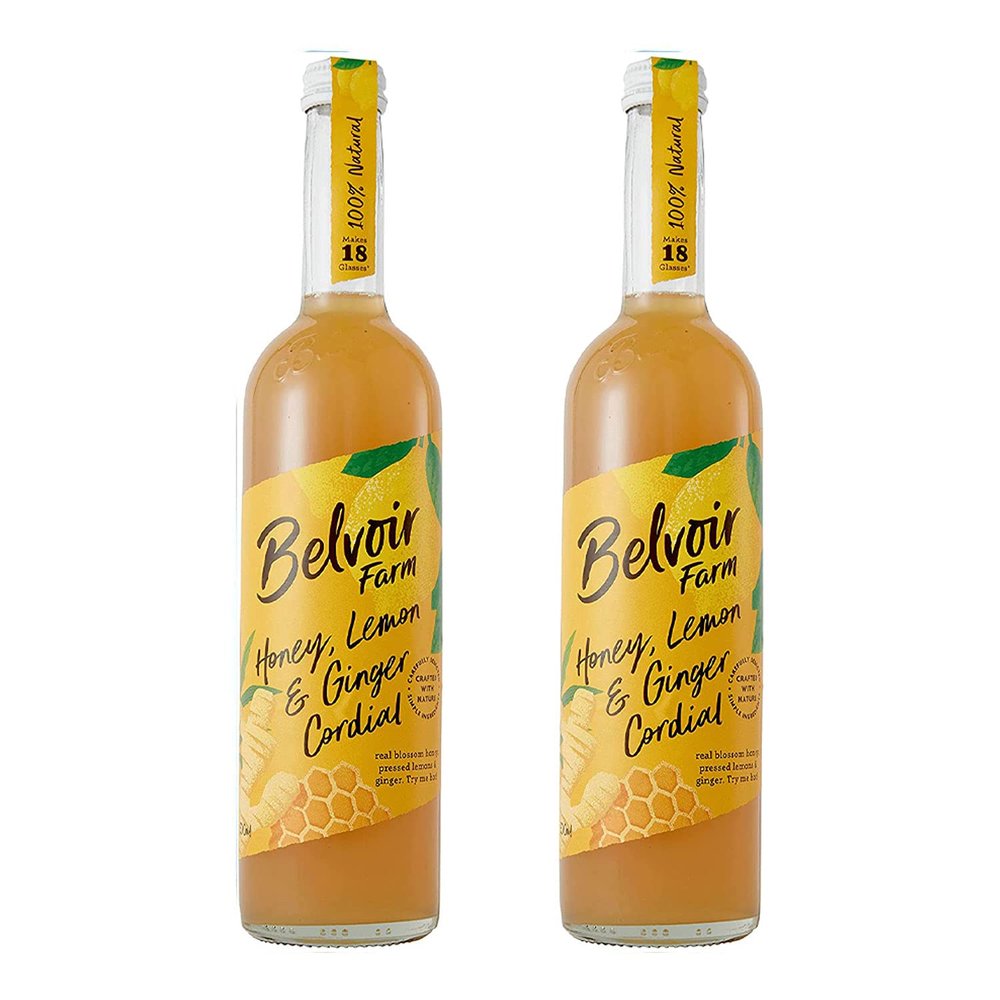 (2 Pack) - Belvoir - Honey Lemon Ginger Cordial | 500ml | 2 PACK BUNDLE
