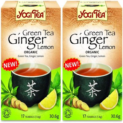 (2 Pack) - Yogi Tea - Green Tea Ginger Lemon Tea | 17 Bag | 2 PACK BUNDLE