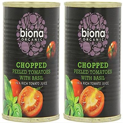 (2 Pack) - Biona - Org Chopped Tomatoes & Basil | 400g | 2 PACK BUNDLE