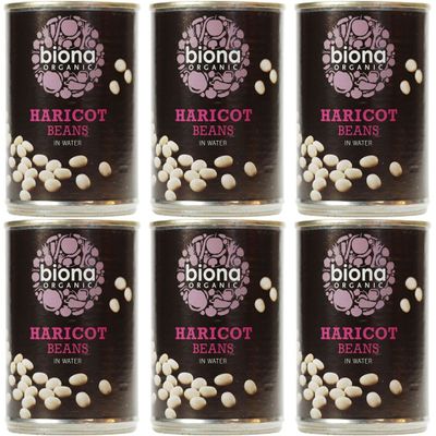 (6 PACK) - Biona - Organic Haricot Beans | 400g | 6 PACK BUNDLE