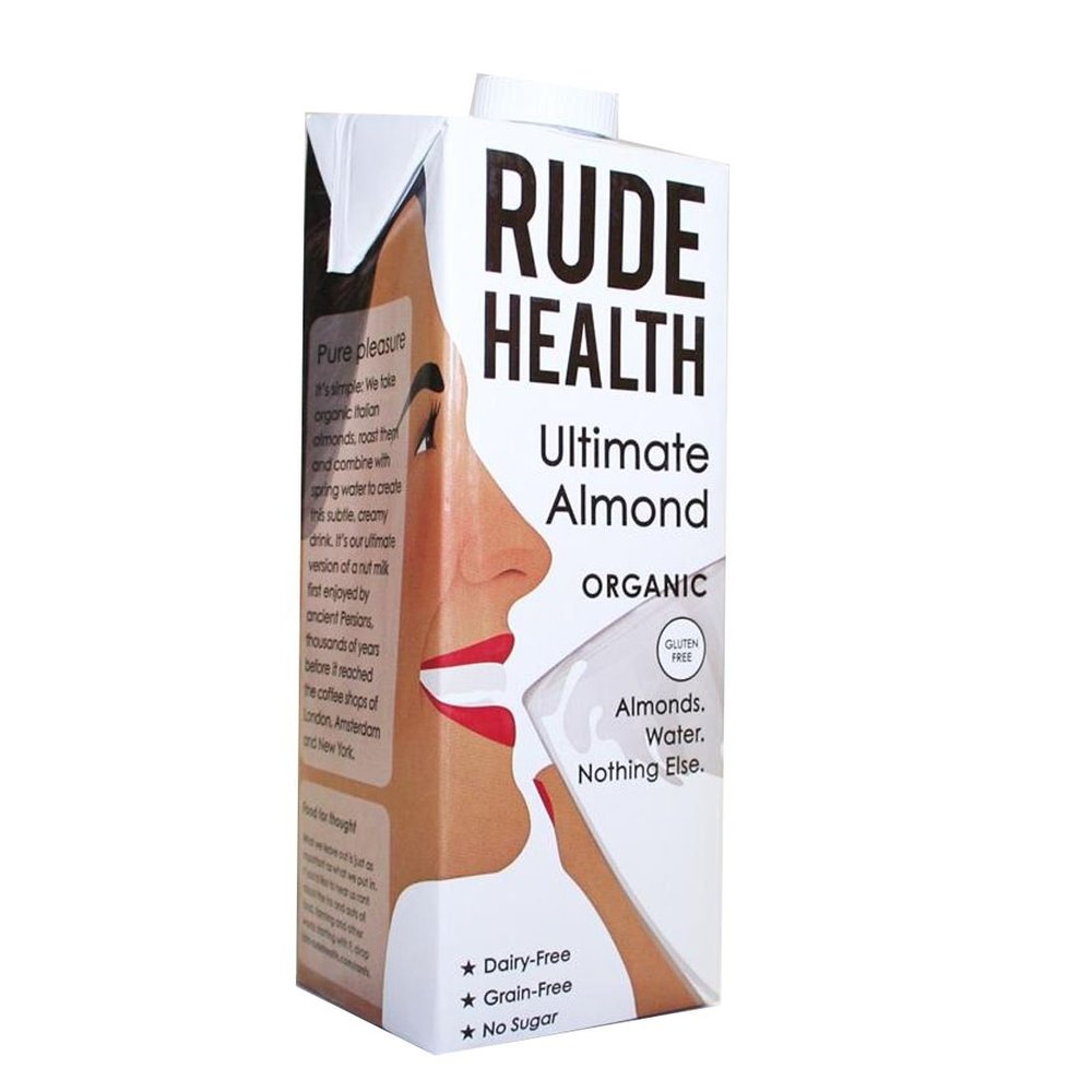 Rude Health Foods Ultimate Almond Milk 1L and Terraepane Almond Rice Drink - Free Extra Bottle Pack of 6