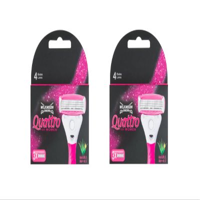 2 x Wilkinson Sword Quattro for Women Razor Blades - 2 Packs of 3 Blades